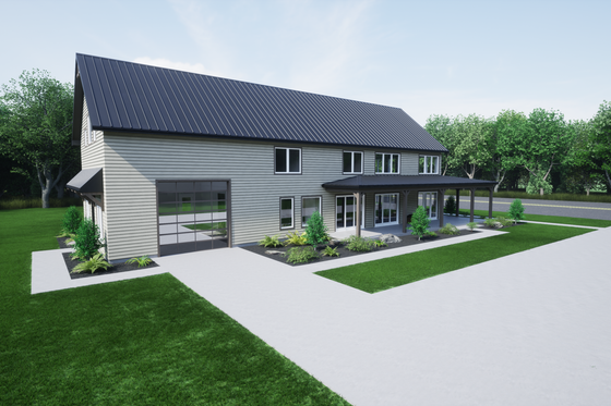 Exterior - Other Elevation 3 for Barndominium House Plan #1116-14 - 4 bed, 2.5 bath