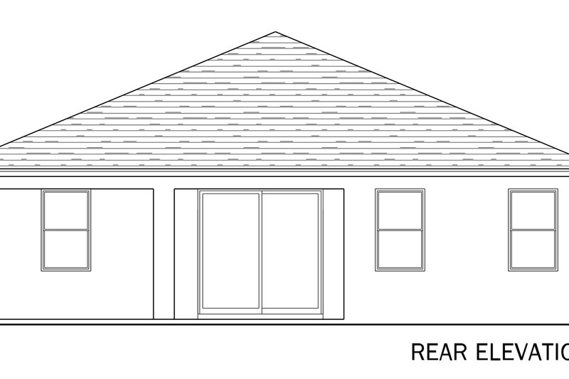 House Design - Exterior - Rear Elevation for Traditional House Plan #1058-246 - 3 bed, 2 bath