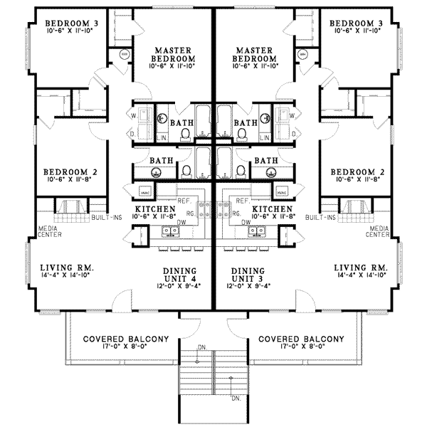 Traditional Floor Plan - Upper Floor Plan #17-443