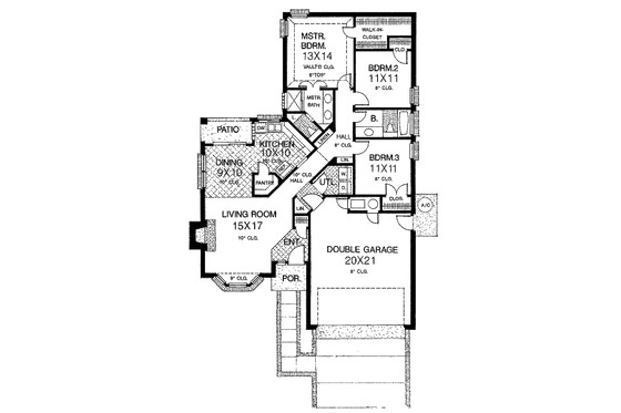 Floor Plan - Main Floor for European House Plan #310-753 - 3 bed, 2 bath