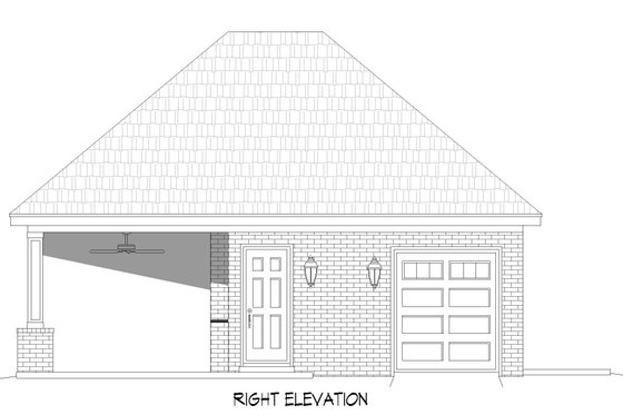 Exterior - Other Elevation 1 for Traditional House Plan #932-419, 1 bath