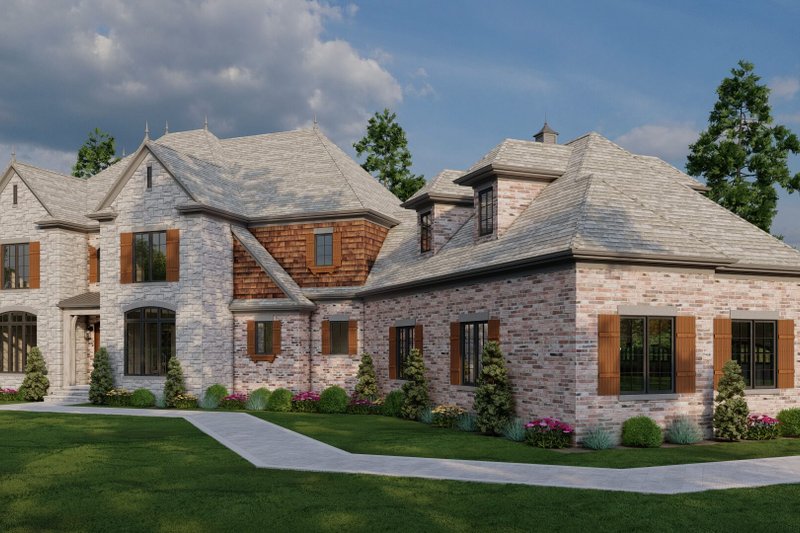 Architectural House Design - Exterior - Front Elevation 4 for European House Plan #17-3328 - 4 bed, 3.5 bath