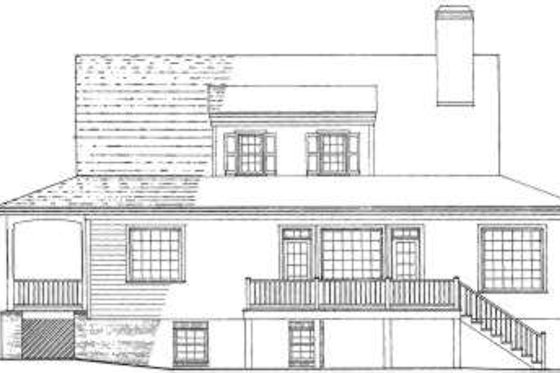 Exterior - Rear Elevation for Country House Plan #137-184 - 4 bed, 3 bath