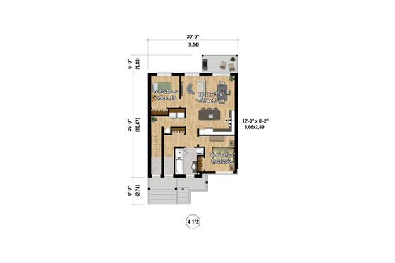 Floor Plan - Main Floor for Contemporary House Plan #25-4980 - 6 bed, 3 bath