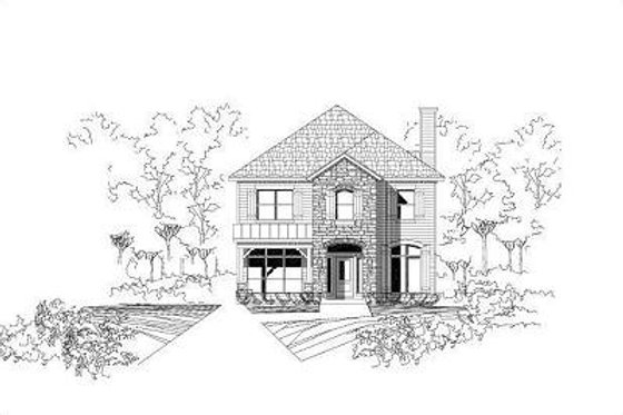 Exterior - Front Elevation for Traditional House Plan #411-379 - 4 bed, 3 bath