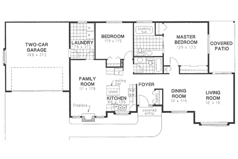 House Plan Design - Floor Plan - Main Floor for Traditional House Plan #18-9060 - 2 bed, 2 bath