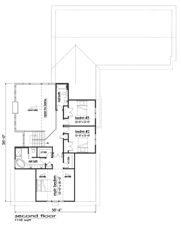 Craftsman Floor Plan - Upper Floor Plan #459-6