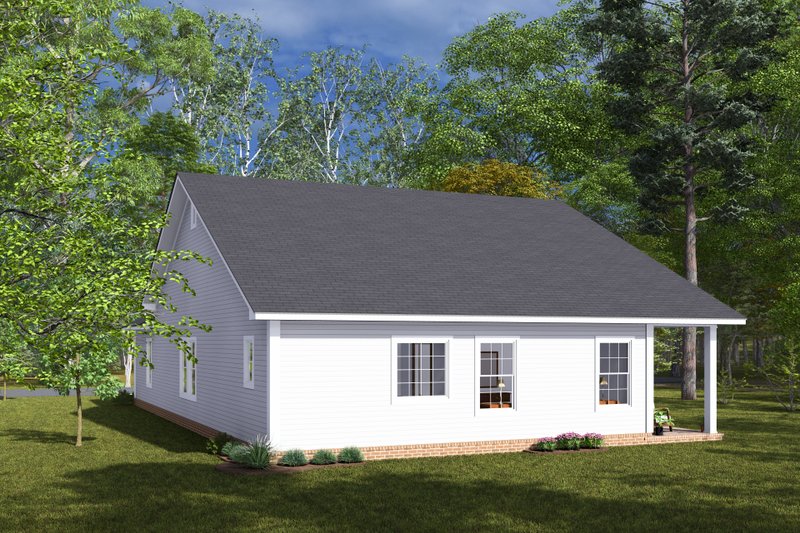 House Design - Exterior - Rear Elevation for Ranch House Plan #513-2292 - 3 bed, 2 bath
