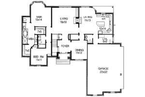 Floor Plan - Main Floor for Mediterranean House Plan #15-254 - 5 bed, 3.5 bath
