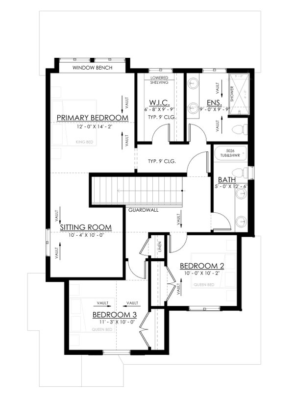 Home Plan - Farmhouse Floor Plan - Upper Floor Plan #1114-116