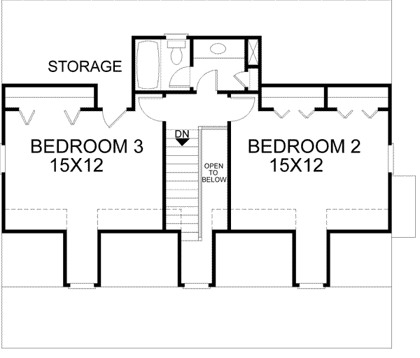 Home Plan - Country Floor Plan - Upper Floor Plan #56-132