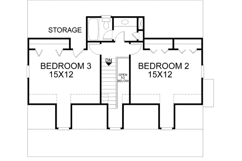 Dream House Plan - Floor Plan - Upper Floor for Country House Plan #56-132 - 3 bed, 2.5 bath