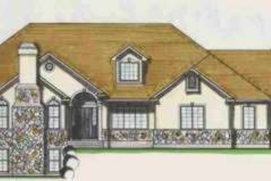 Exterior - Front Elevation for European House Plan #308-112 - 3 bed, 2.5 bath