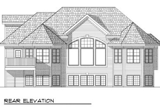 Exterior - Rear Elevation for Traditional House Plan #70-800 - 4 bed, 3 bath
