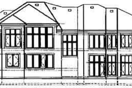 Exterior - Rear Elevation for European House Plan #67-674 - 4 bed, 3.5 bath