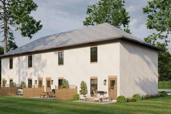Exterior - Rear Elevation 2 for European House Plan #17-3421 - 8 bed, 8 bath