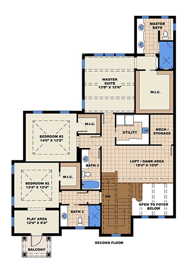 Beach Floor Plan - Upper Floor Plan #27-517