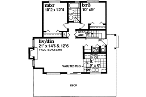 Floor Plan - Main Floor House Plan #47-314 - 3 bed, 1 bath