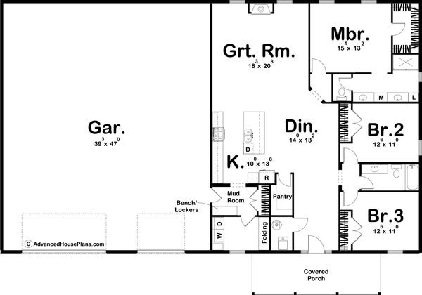 Architectural House Design - Barndominium Floor Plan - Main Floor Plan #455-262