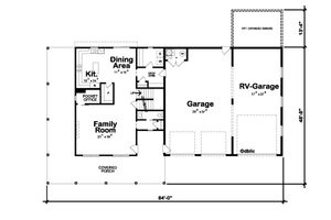 Floor Plan - Main Floor for Barndominium House Plan #20-2551 - 3 bed, 2.5 bath