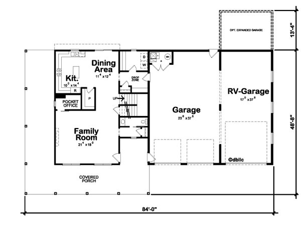 Barndominium Floor Plan - Main Floor Plan #20-2551