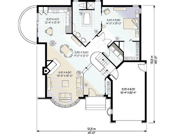 Architectural House Design - European Floor Plan - Main Floor Plan #23-128