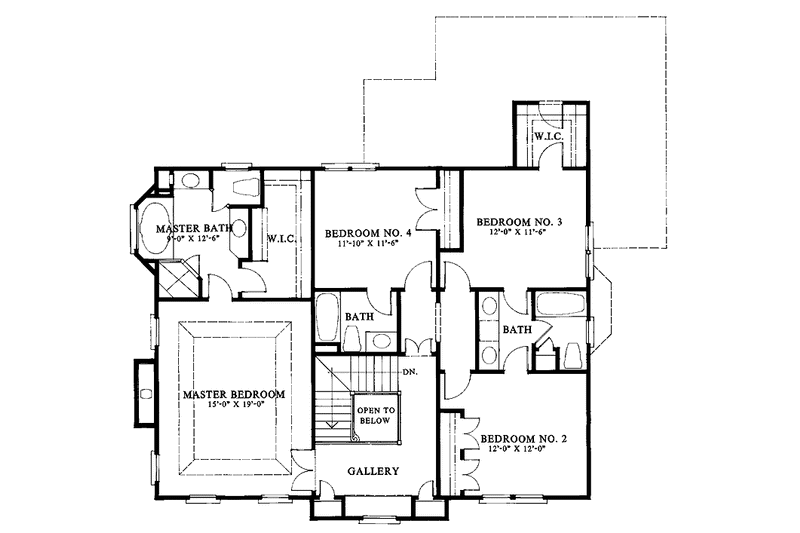 Dream House Plan - Floor Plan - Upper Floor for Country House Plan #429-72 - 4 bed, 3.5 bath