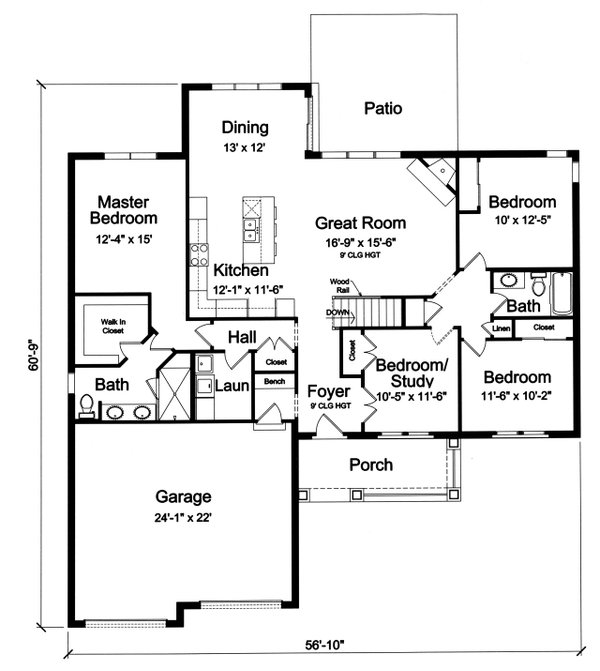 Cottage Floor Plan - Main Floor Plan #46-926