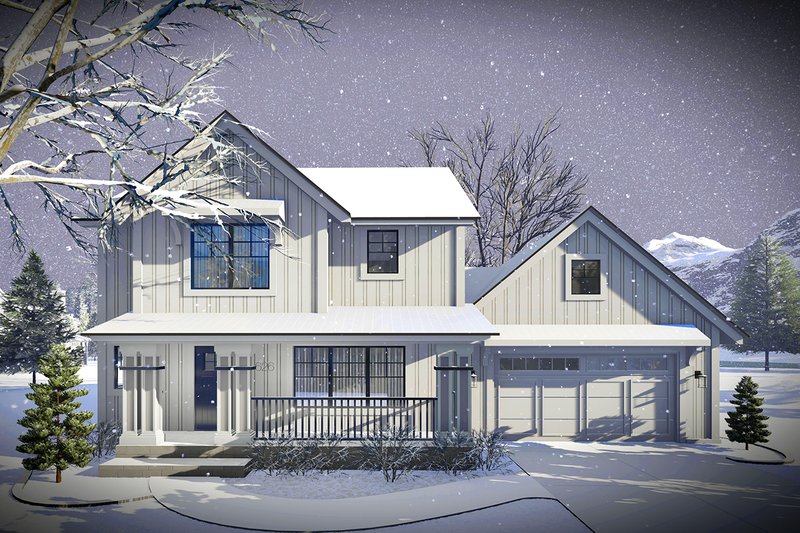 House Plan Design - Farmhouse Exterior - Front Elevation Plan #70-1453