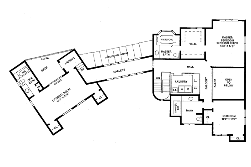 Architectural House Design - Floor Plan - Upper Floor for Contemporary House Plan #1003-3 - 3 bed, 3 bath