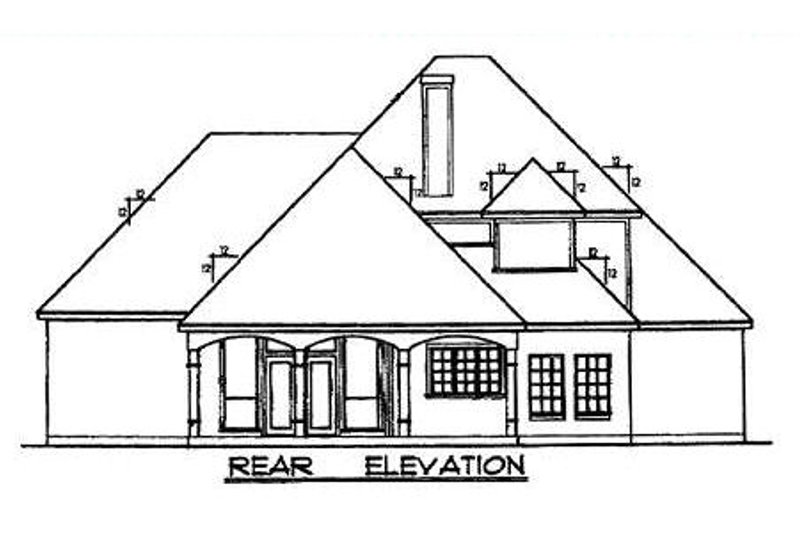 Dream House Plan - Exterior - Rear Elevation for European House Plan #40-224 - 3 bed, 2.5 bath