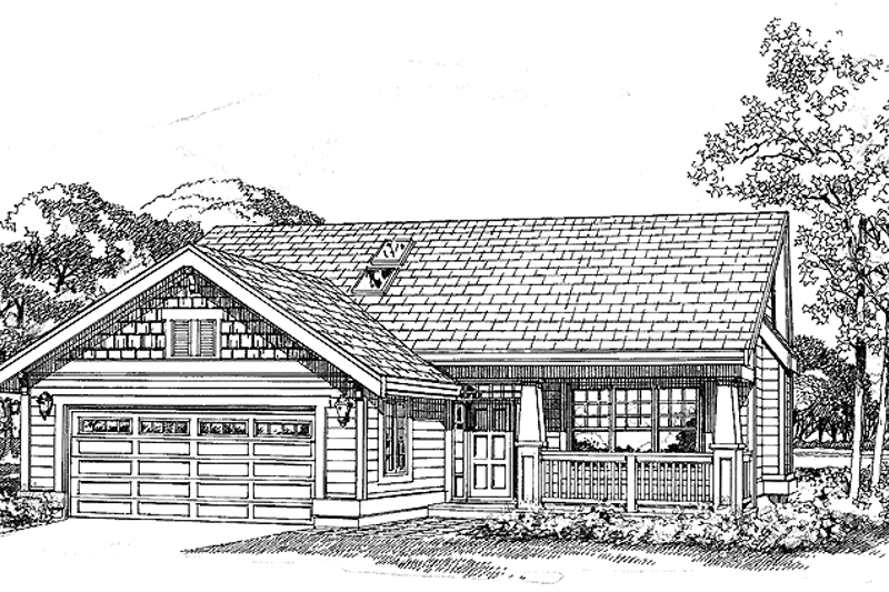 Architectural House Design - Craftsman Exterior - Front Elevation Plan #47-929