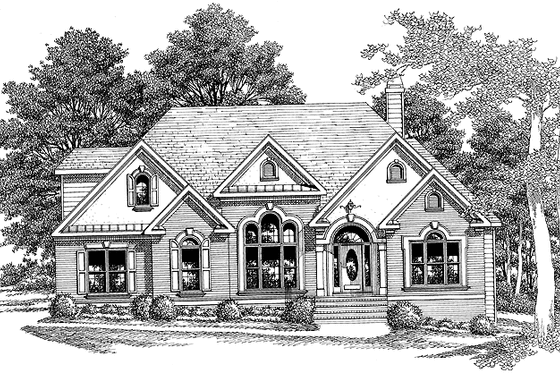 Exterior - Front Elevation 7 for Mediterranean House Plan #927-122 - 4 bed, 2.5 bath