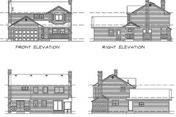 Exterior - Rear Elevation for Traditional House Plan #47-133 - 3 bed, 2.5 bath