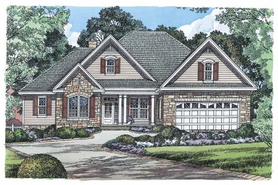 Exterior - Front Elevation 4 for Ranch House Plan #929-881 - 4 bed, 3 bath