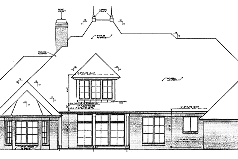 Dream House Plan - Exterior - Rear Elevation for Traditional House Plan #310-1233 - 3 bed, 2.5 bath