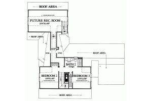 Floor Plan - Upper Floor for Colonial House Plan #137-163 - 3 bed, 2.5 bath