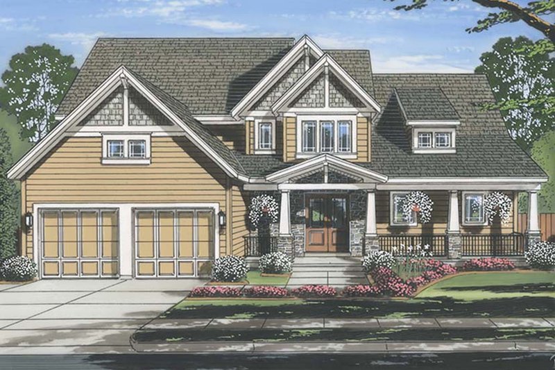 Architectural House Design - Craftsman Exterior - Front Elevation Plan #46-859