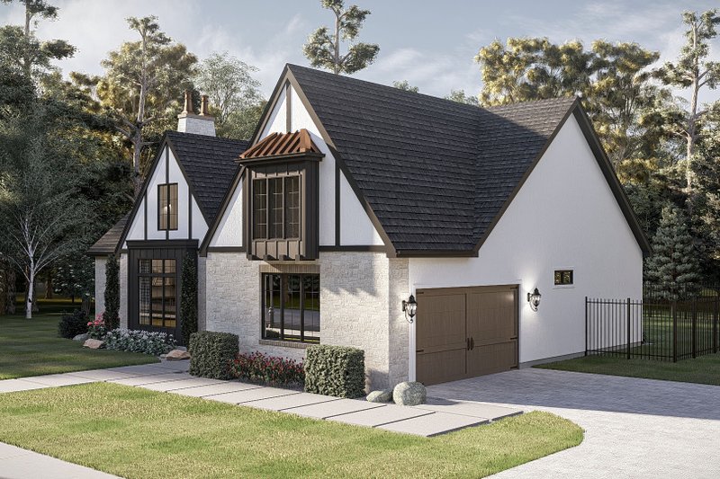 Architectural House Design - Exterior - Other Elevation 2 for Tudor House Plan #455-796 - 3 bed, 2 bath