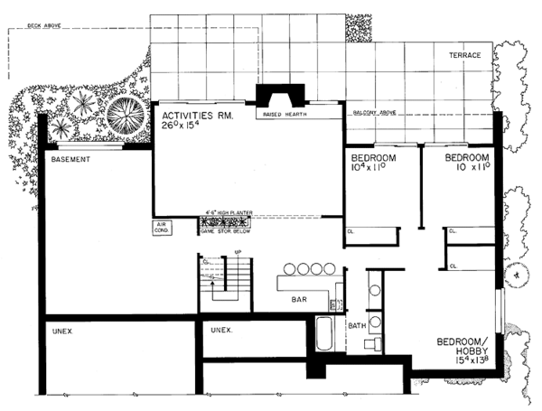 House Blueprint - Contemporary Floor Plan - Upper Floor Plan #72-768