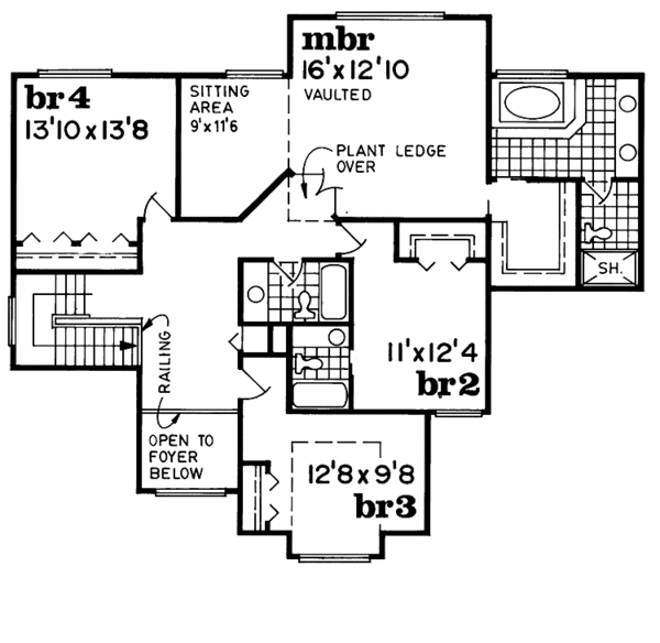 House Blueprint - Prairie Floor Plan - Upper Floor Plan #47-996