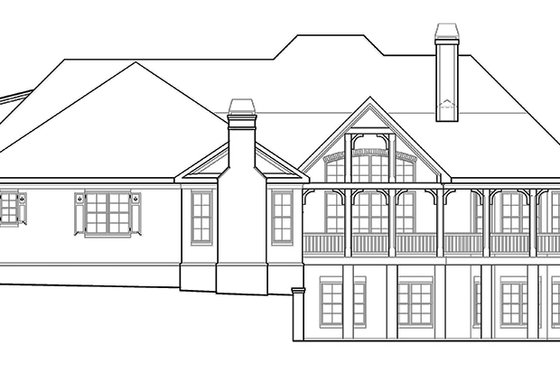 Exterior - Rear Elevation for Country House Plan #927-409 - 4 bed, 3.5 bath