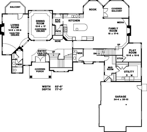 Architectural House Design - European Floor Plan - Main Floor Plan #966-81