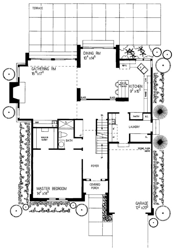 Home Plan - Tudor Floor Plan - Main Floor Plan #72-830