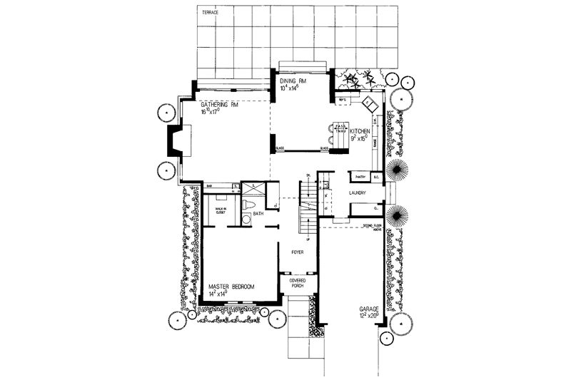 Home Plan - Floor Plan - Main Floor for Tudor House Plan #72-830 - 3 bed, 2 bath