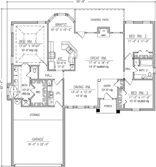 House Plan Design - Country Floor Plan - Main Floor Plan #42-702
