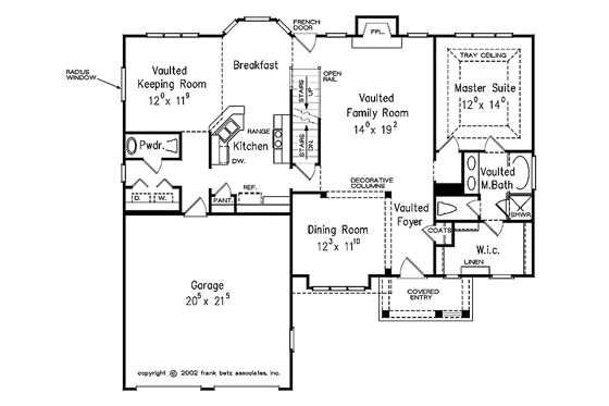 Floor Plan - Main Floor for Bungalow House Plan #927-873 - 3 bed, 2.5 bath