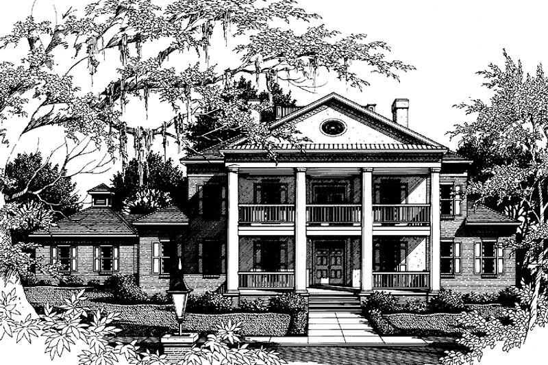 House Blueprint - Exterior - Front Elevation 3 for Classical House Plan #952-134 - 4 bed, 4 bath