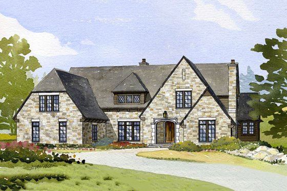 European style home, elevation