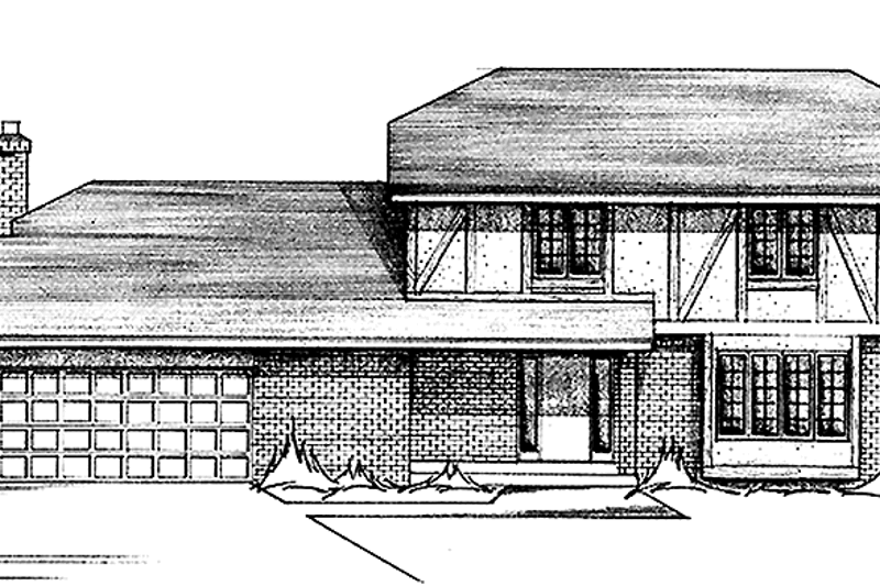Architectural House Design - Tudor Exterior - Front Elevation Plan #51-823